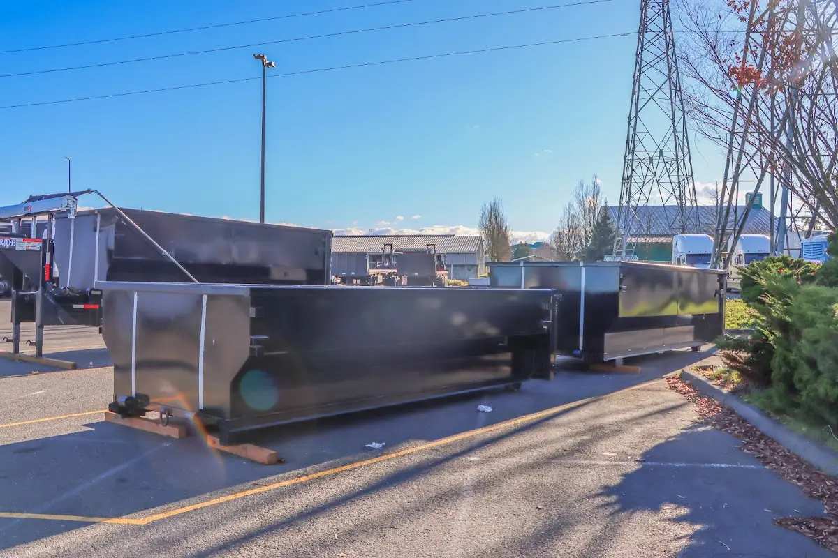 Roll-off dumpster ready for waste disposal at job site for Roofing Dumpster Rental in Muncie